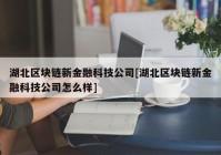 湖北区块链新金融科技公司[湖北区块链新金融科技公司怎么样]